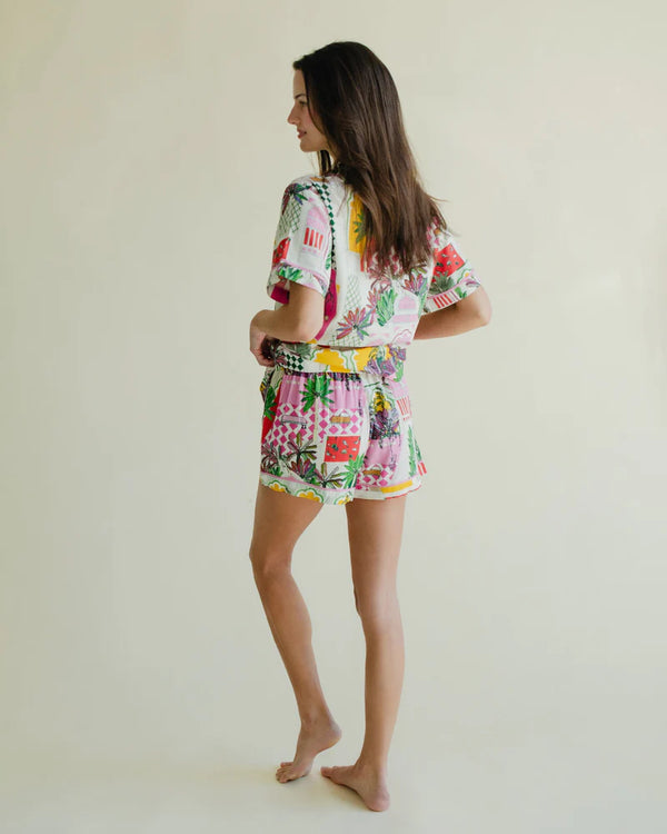 Greco Garden Pajama Shorts Set