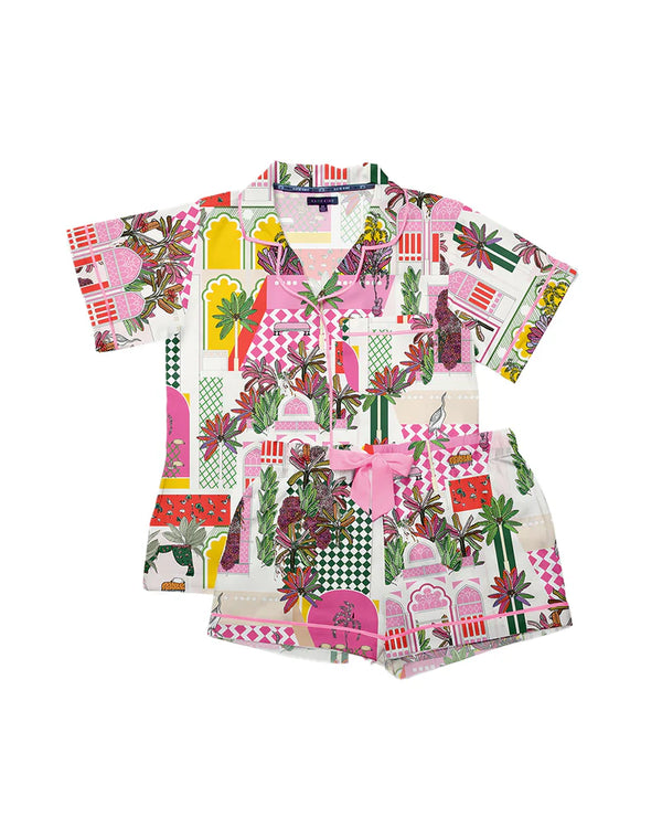 Greco Garden Pajama Shorts Set