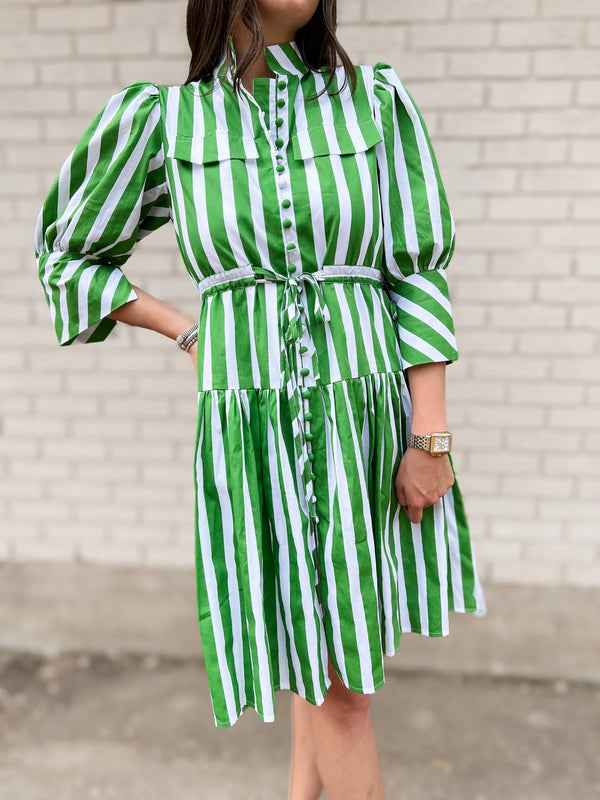 Stripe Button Down Mini Dress