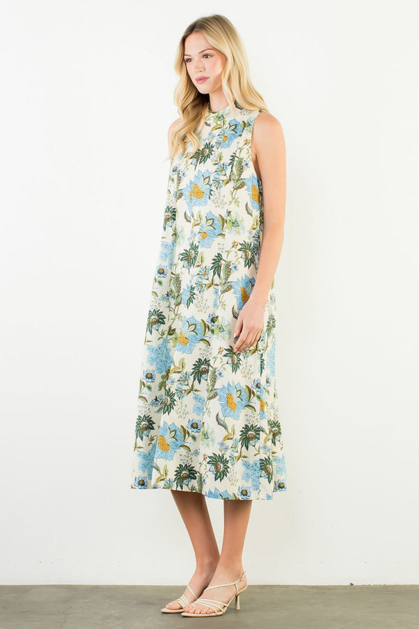 Sleeveless Floral Pattern Dress