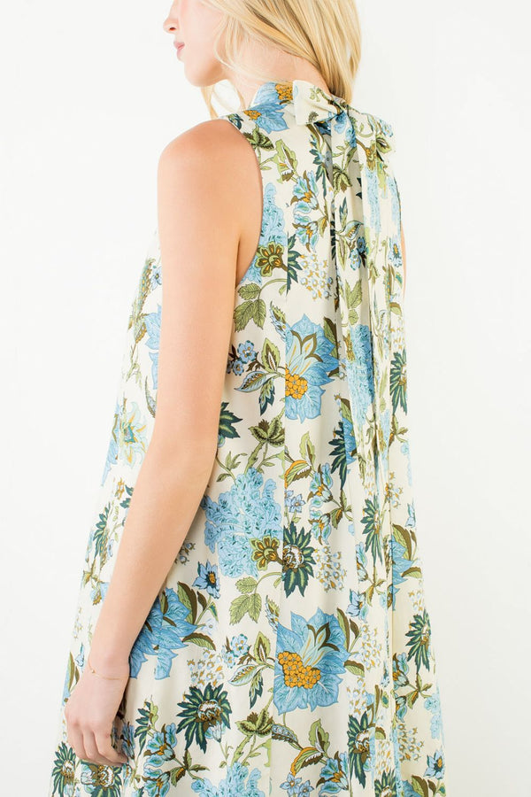 Sleeveless Floral Pattern Dress