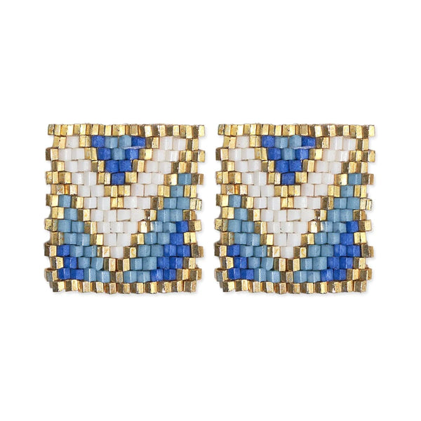 Kallie Rectangle Post Beaded Earrings