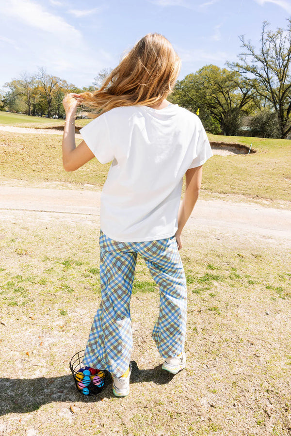 White & Plaid "Golf" Tee