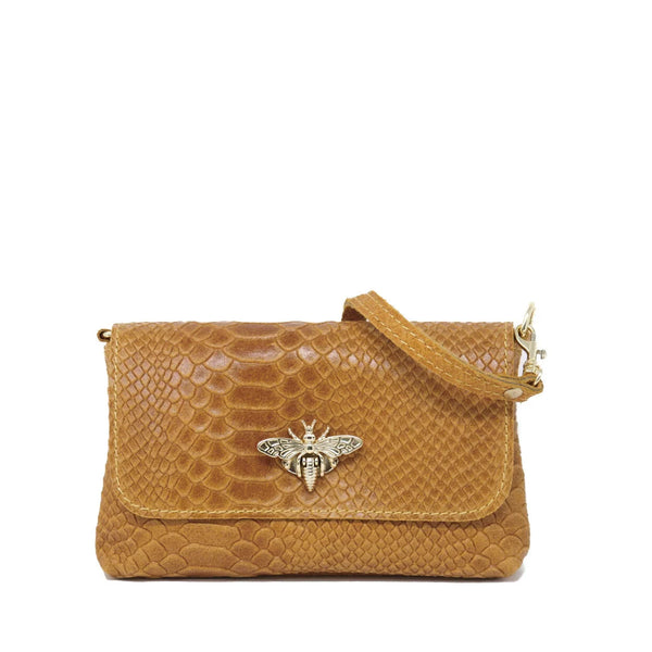 Genuine Italian Leather Bumblebee Crossbody Bag