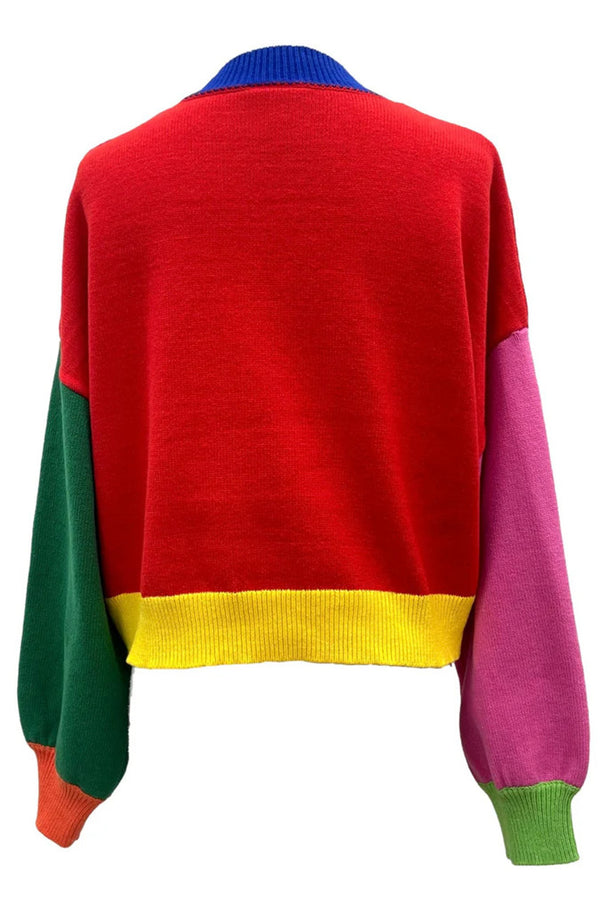 Colorblock Fuzzy 'Merry & Bright' Sweater