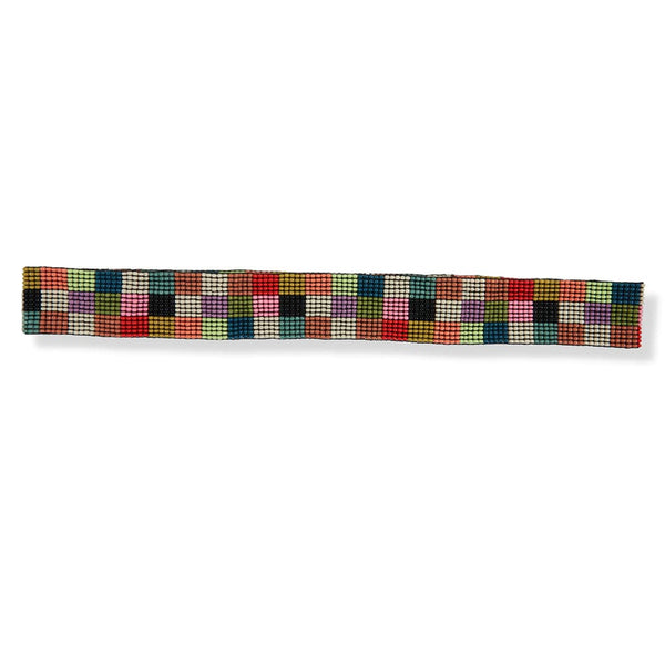 Ryan Checkered Beaded Stretch Hatband