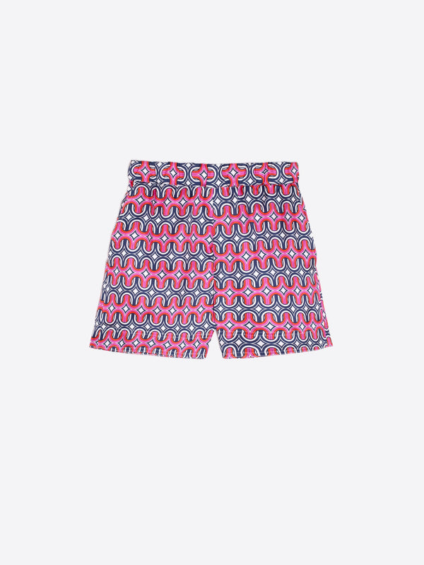 Fiammentta Geometric Silk Shorts