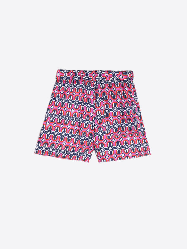 Fiammentta Geometric Silk Shorts