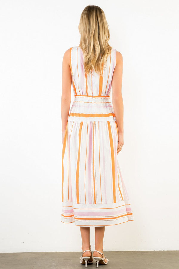 Sleeveless Stripe Midi Dress
