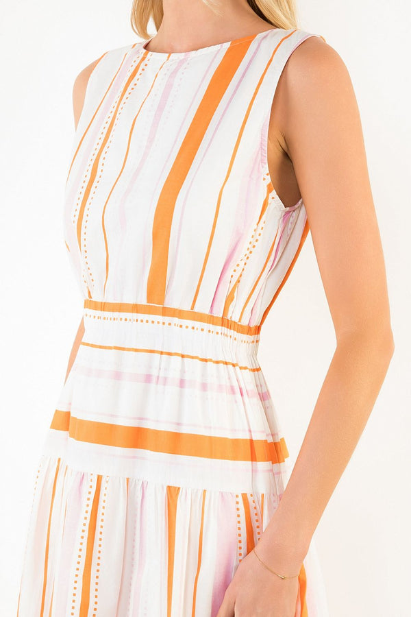Sleeveless Stripe Midi Dress