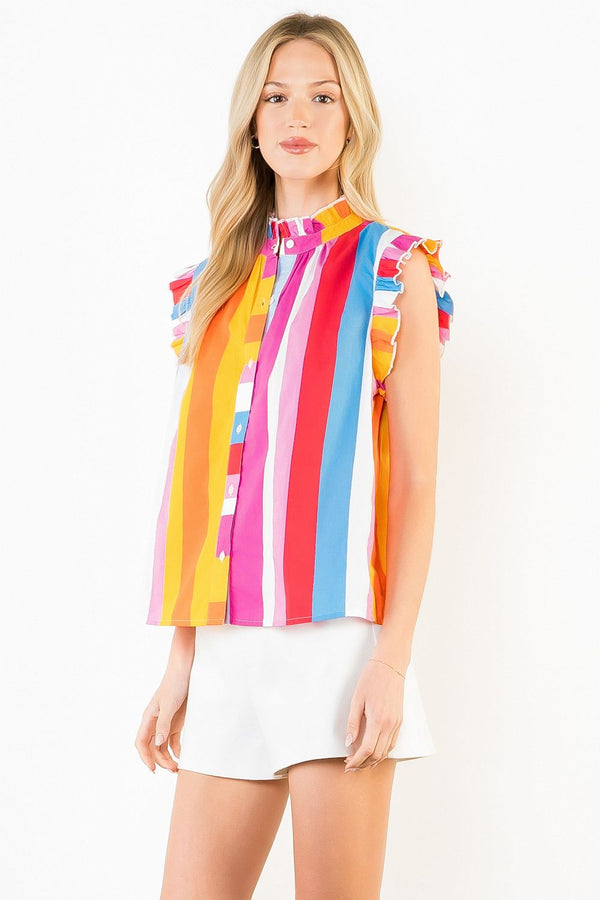 Short Sleeve Colorblocked Top