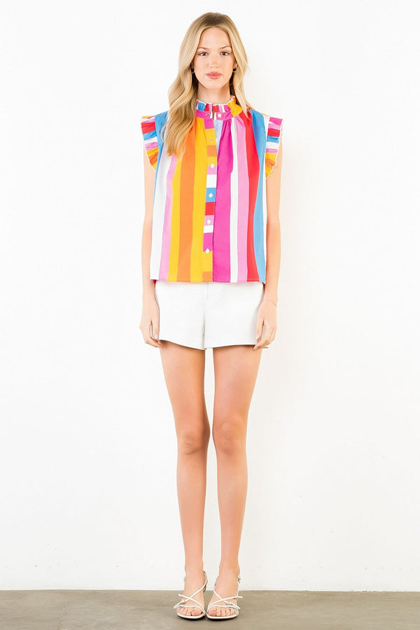 Short Sleeve Colorblocked Top