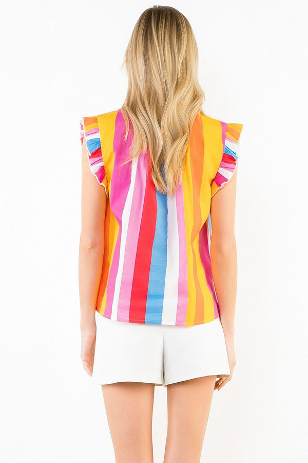 Short Sleeve Colorblocked Top