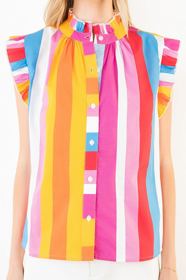 Short Sleeve Colorblocked Top