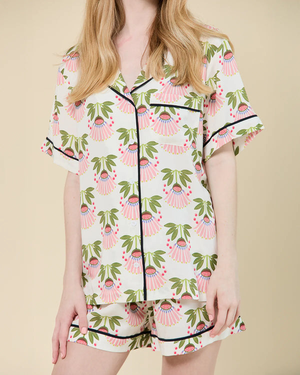Summer Bouquet Pajama Shorts Set