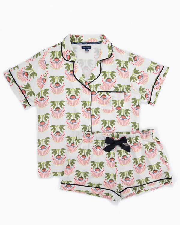 Summer Bouquet Pajama Shorts Set