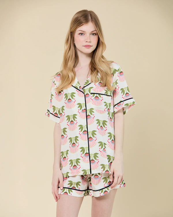 Summer Bouquet Pajama Shorts Set