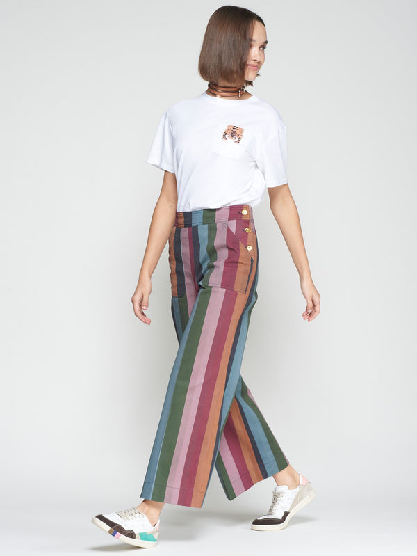 Muriel Striped Gabardine Trouser