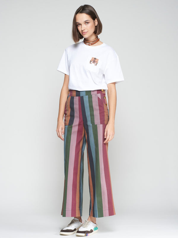 Muriel Striped Gabardine Trouser
