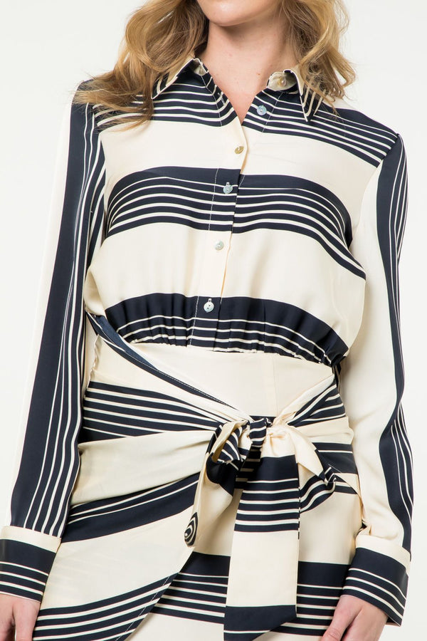 Long Sleeve Striped Mini Dress