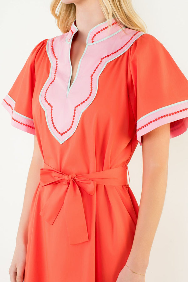 Short Sleeve V-Neck Dress