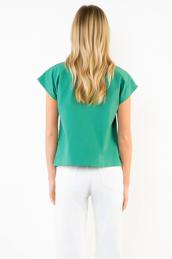 Short Sleeve Button Up Sailing Top
