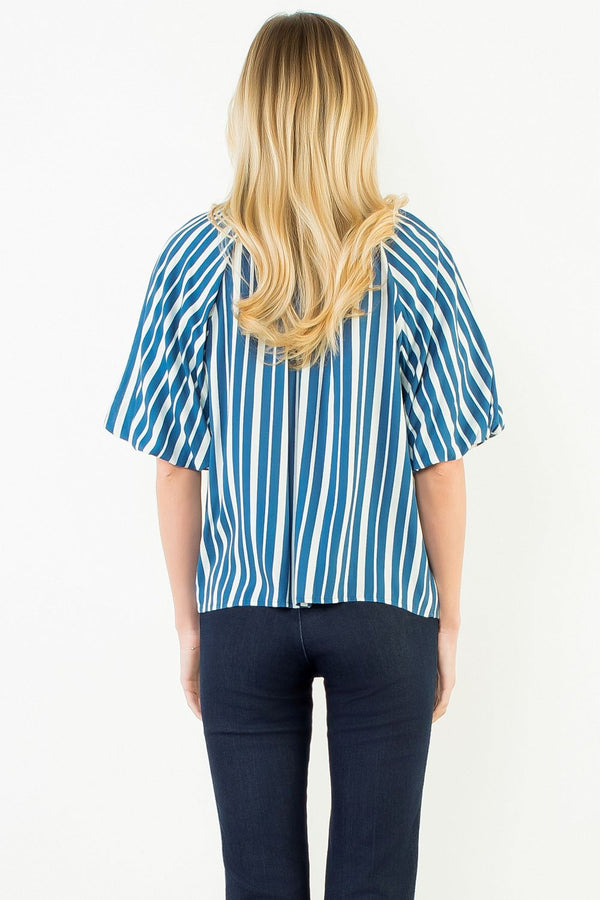 Stripe Tie Front Top