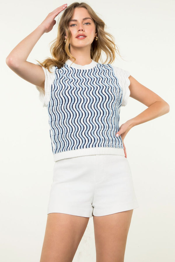 Multi Color Pattern Knit Top