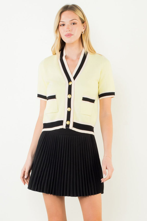 Short Sleeve Button Down Cardigan