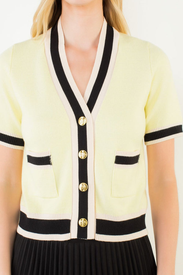 Short Sleeve Button Down Cardigan