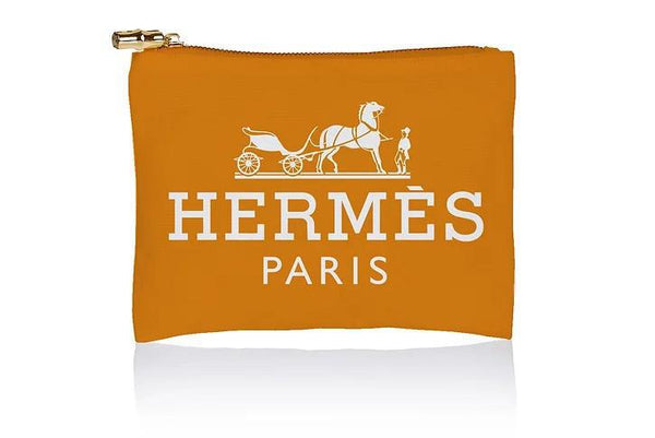 Hermes Logo Flat Zip Bag