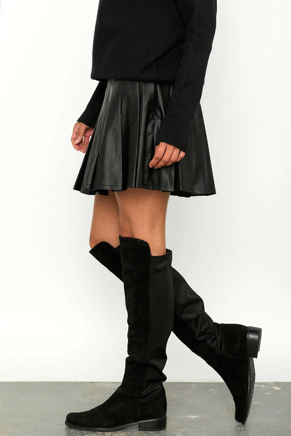 Faux Leather Tennis Skirt