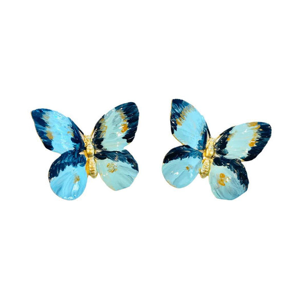 Painted Oversized Butterfly Earrings