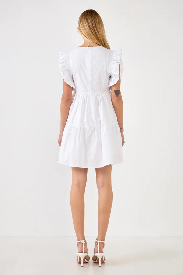 Ruffled Dress w/Smocking Detail